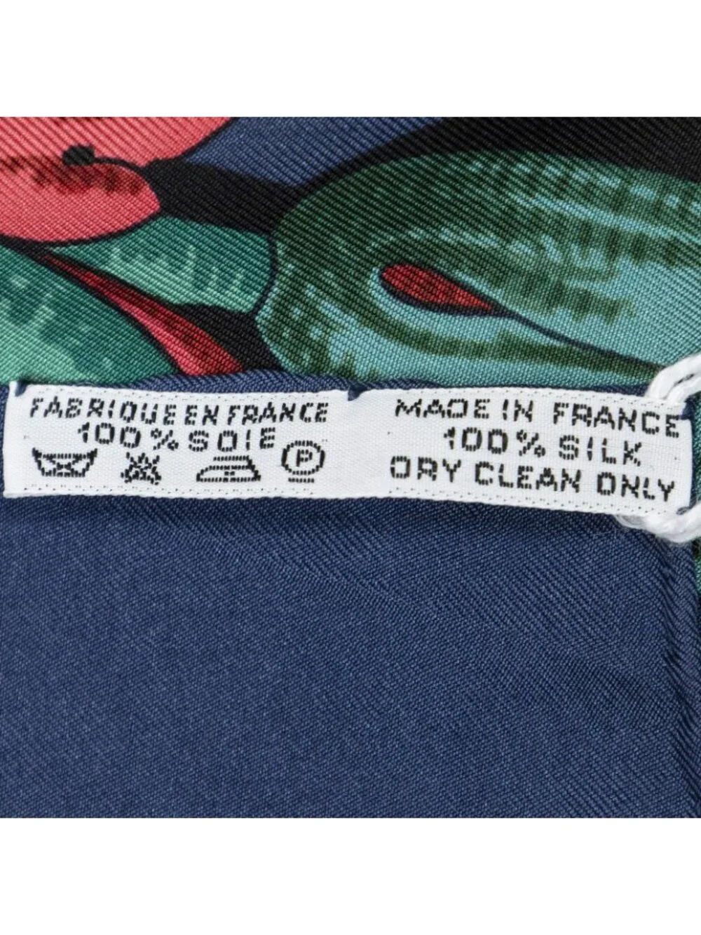 Hermes Scarf Navy Green 100% Gold Twill Silk